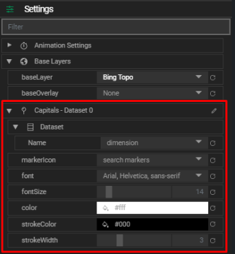 icon map layer settings