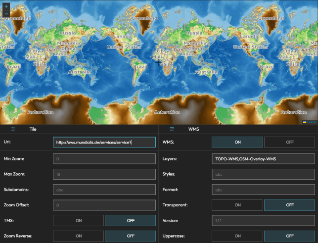 tile map layer settings