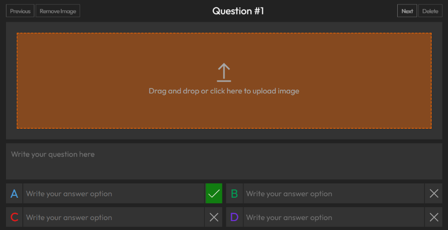quiz editor create quiz