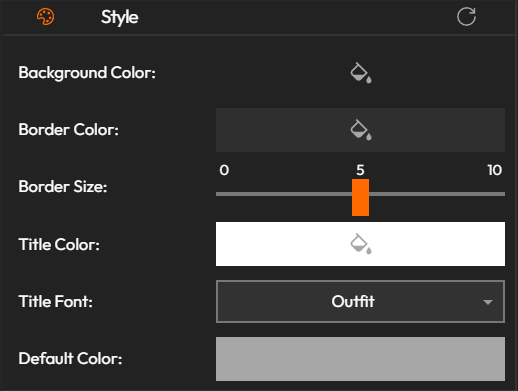 message wall style configuration menu