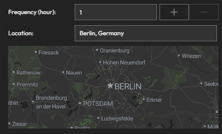 set frequency and location of weather forecast