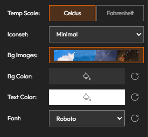 weather forecast settings