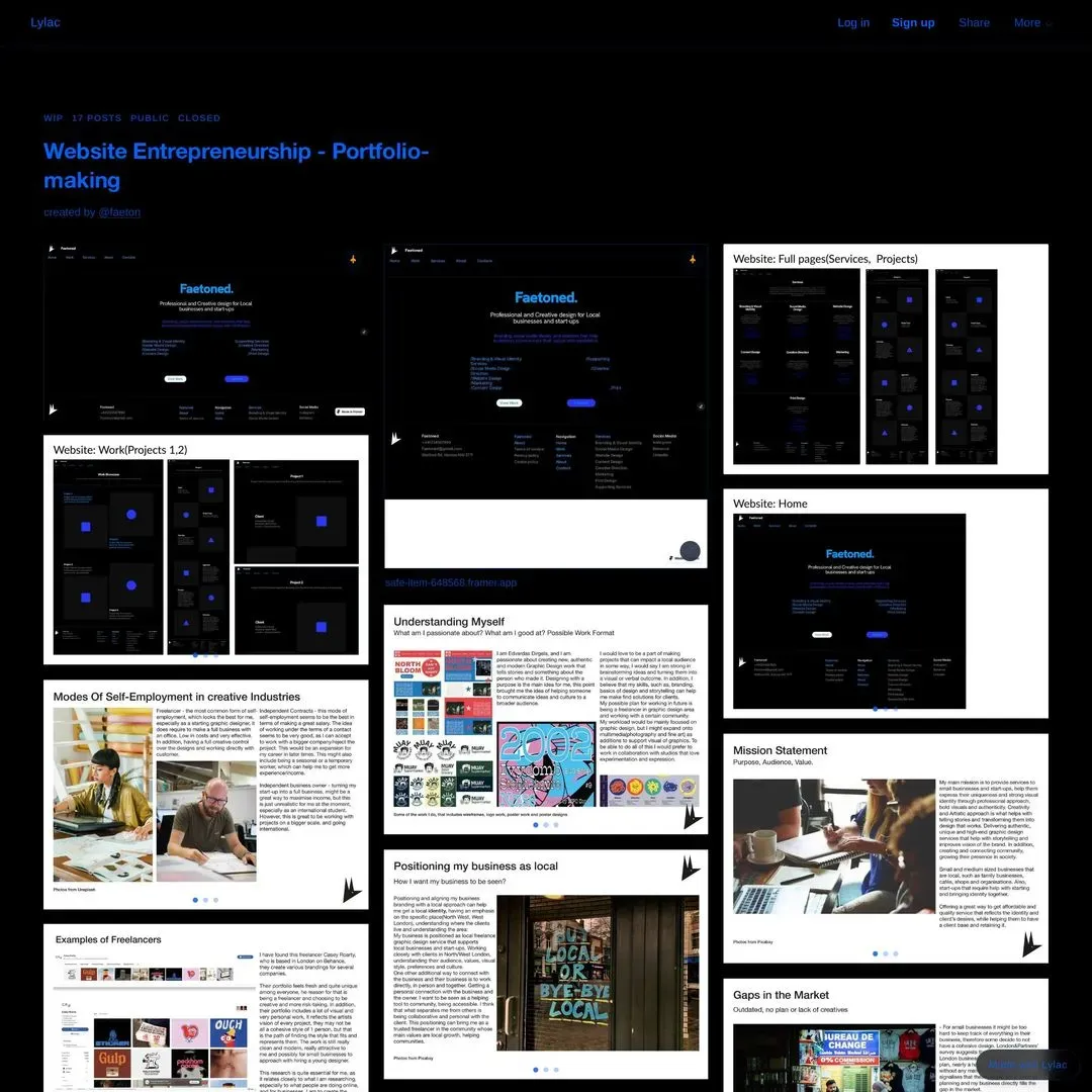 Website Entrepreneurship - Portfolio-making | Lylac Studio