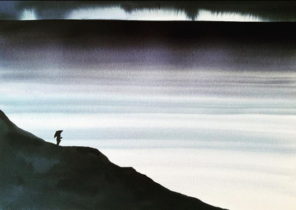 Tableau : La Colline aux coquelicots.