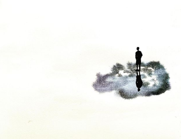 Tableau : Stade du miroir.