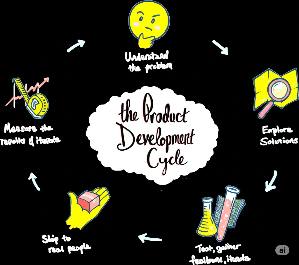 Cyclical diagram of a design process
