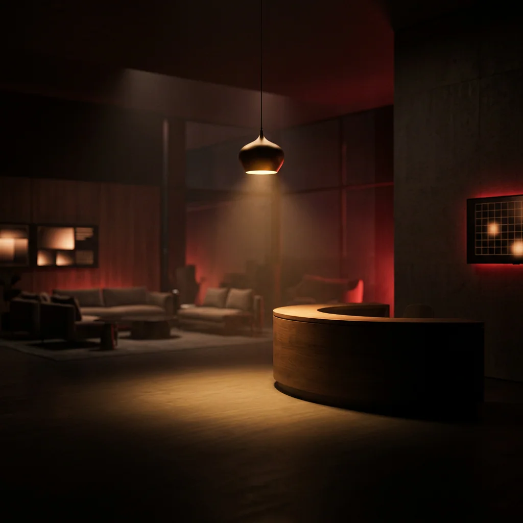 Illustration of a planned reception & waiting lounge. Not a photograph of the centre.