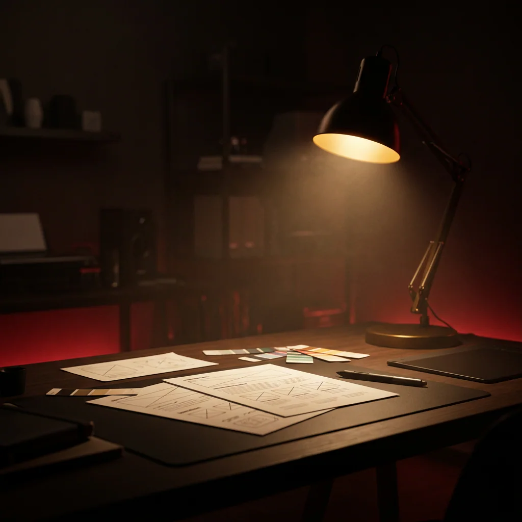 Illustration of a planned design & ui/ux studio. Not a photograph of the centre.