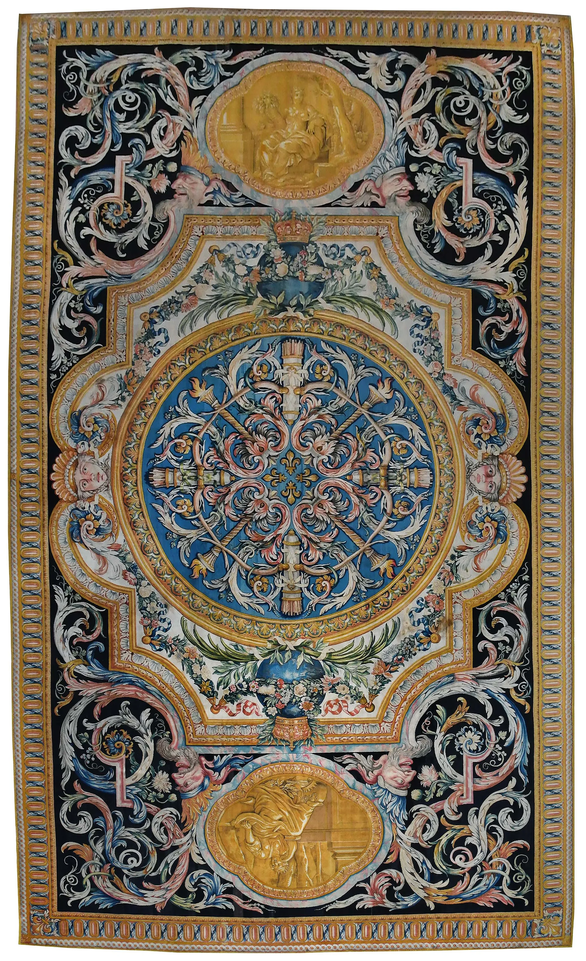 Мануфактура Савоннери, по эскизам Шарля Лебрена (1619–1690). 13-й ковёр для Большой галереи Лувра, 1668–1677 гг. Шерсть, лён, 8,80 × 5,28 м. Париж, Mobilier national, GMT 4062.