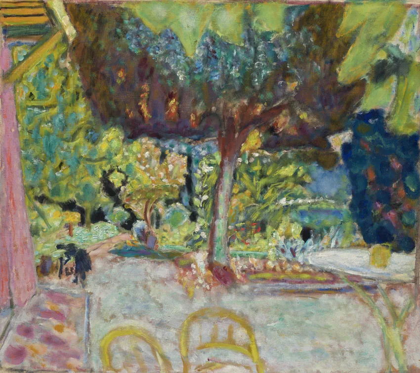 Пьер Боннар, Midi au jardin, 1946, масло на холсте, 54 × 60,7 см. Эстимейт: 400 000–600 000 евро, онлайн-торги с 9 по 17 апреля 2026 года. © Christie’s Images Limited.