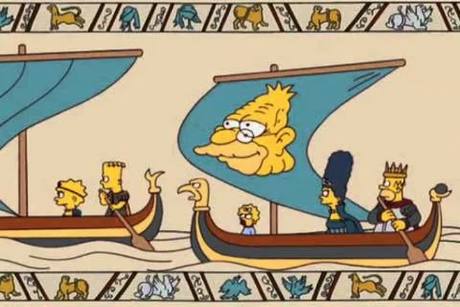 Гобелен из из Байё в "Симпсонах" (с) bayeuxmuseum