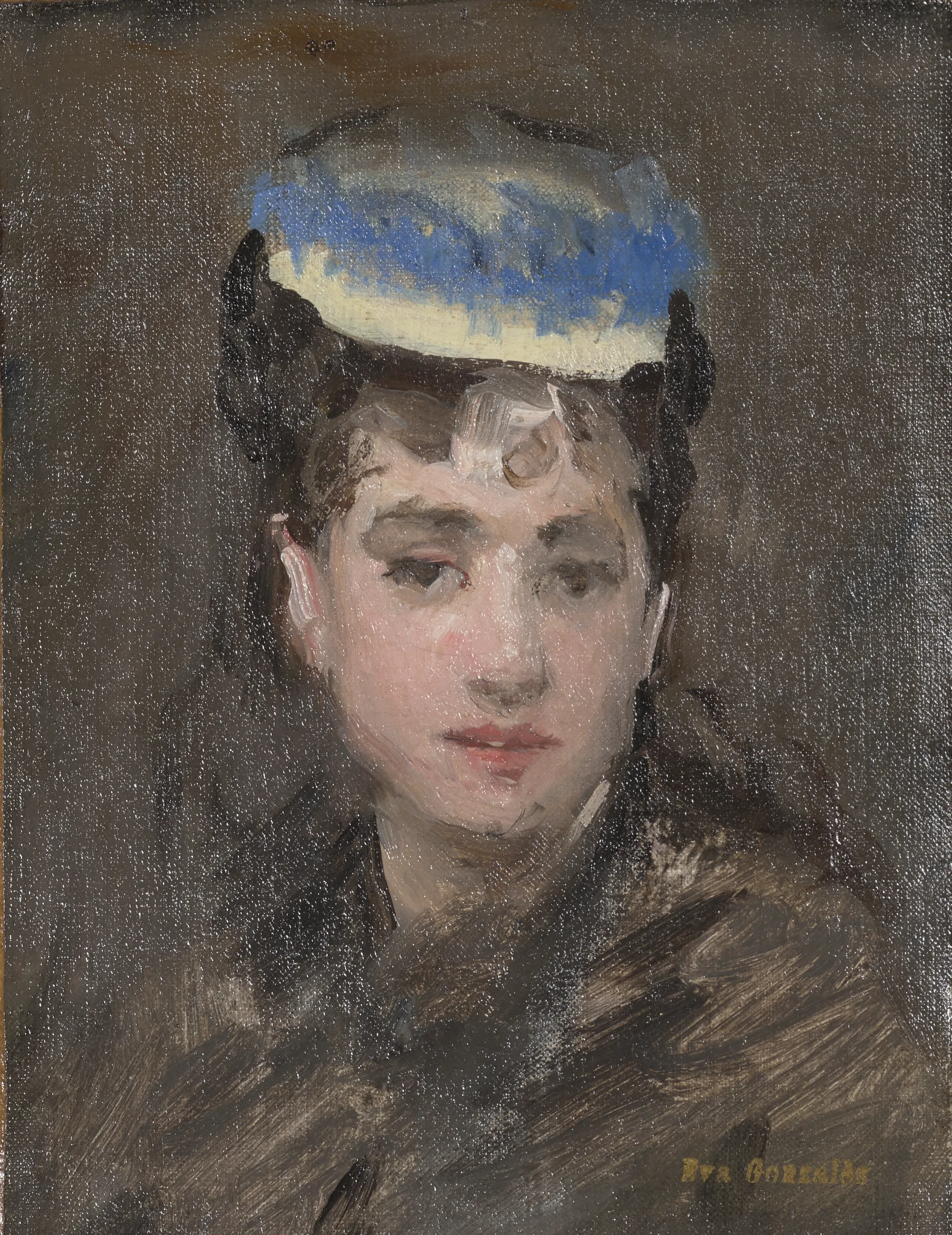 Ева Гонсалес, «Синяя шляпа», около 1875–1876. Частное собрание.  © 2026 Christie’s Images Limited.