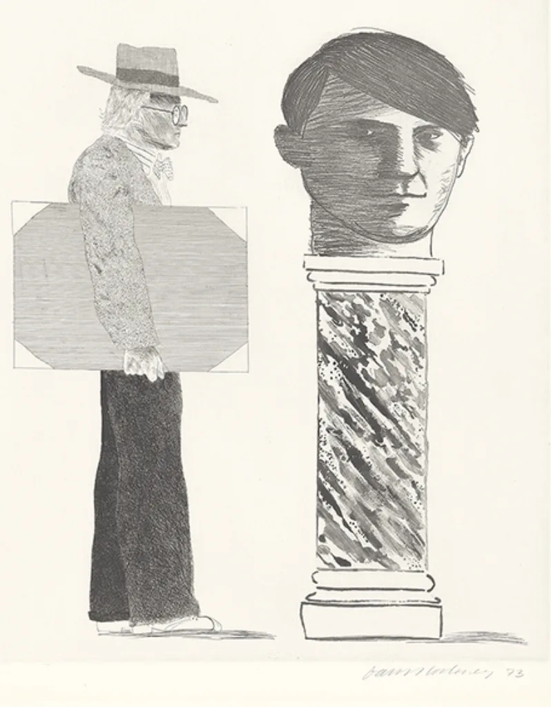 Студент: оммаж Пикассо, 1973 (с)The David Hockney Foundation