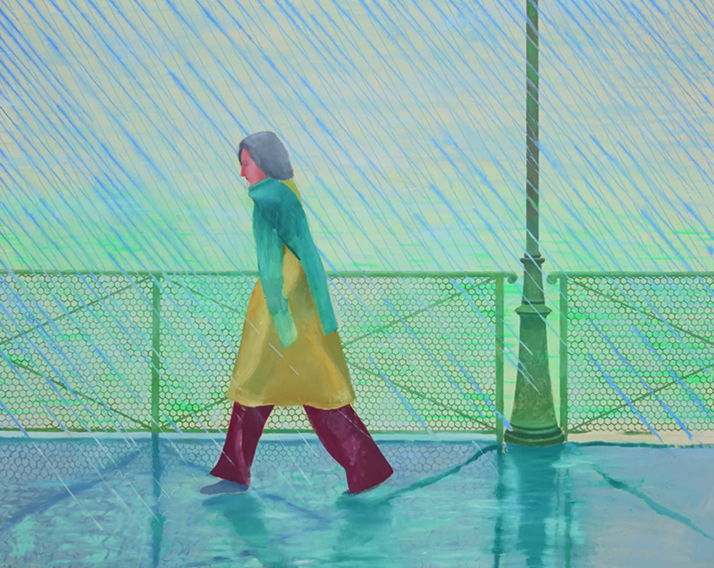  Ив-Мари Эрве под дождем, 1973 (с)The David Hockney Foundation