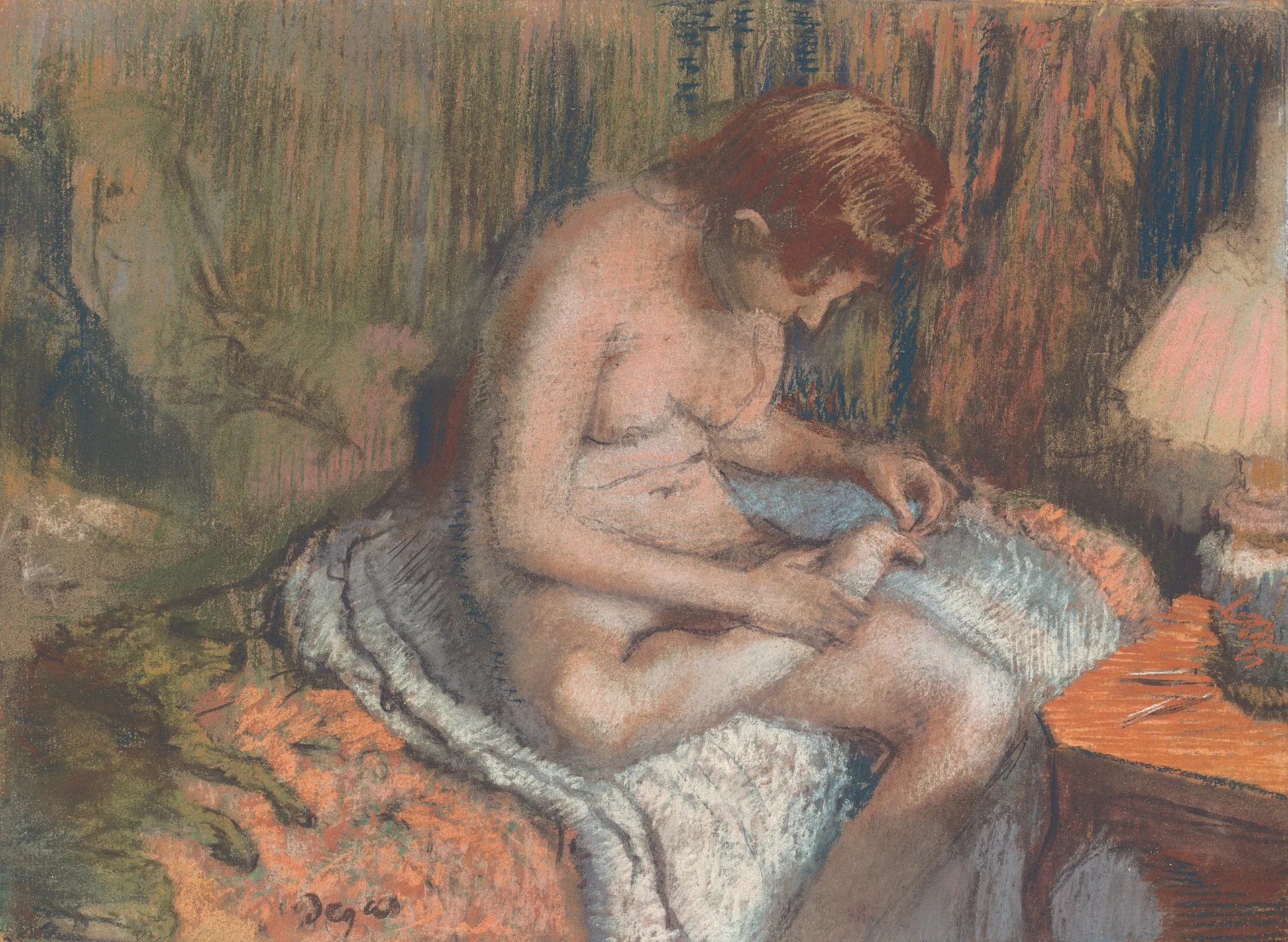 Эдгар Дега. «Заноза (Женщина, обрабатывающая стопу)», около 1883–1885. Courtesy of Christie's