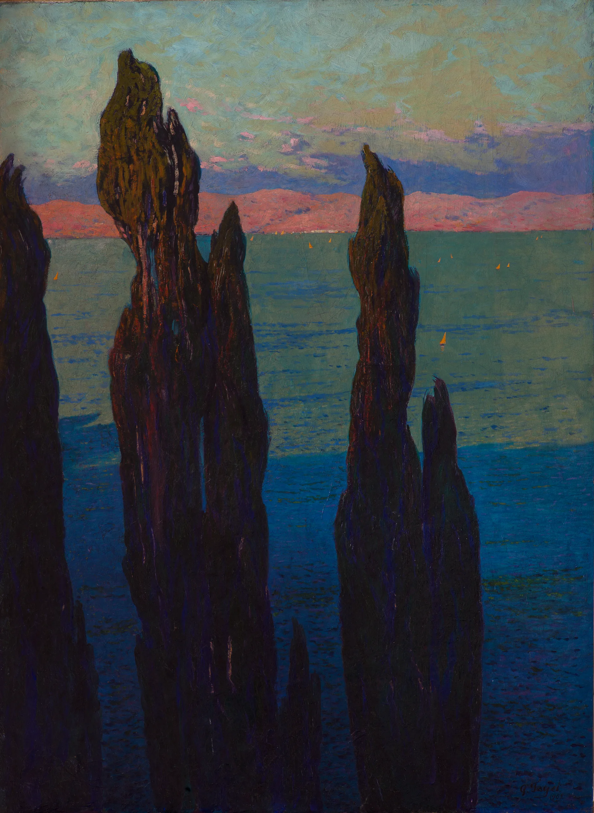 Гюстав Файе. «Голубые кипарисы», 1902. Частная коллекция