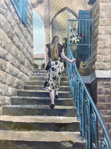 Sunlit Stone Stairs