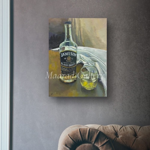 Whiskey Still Life Oil Painting