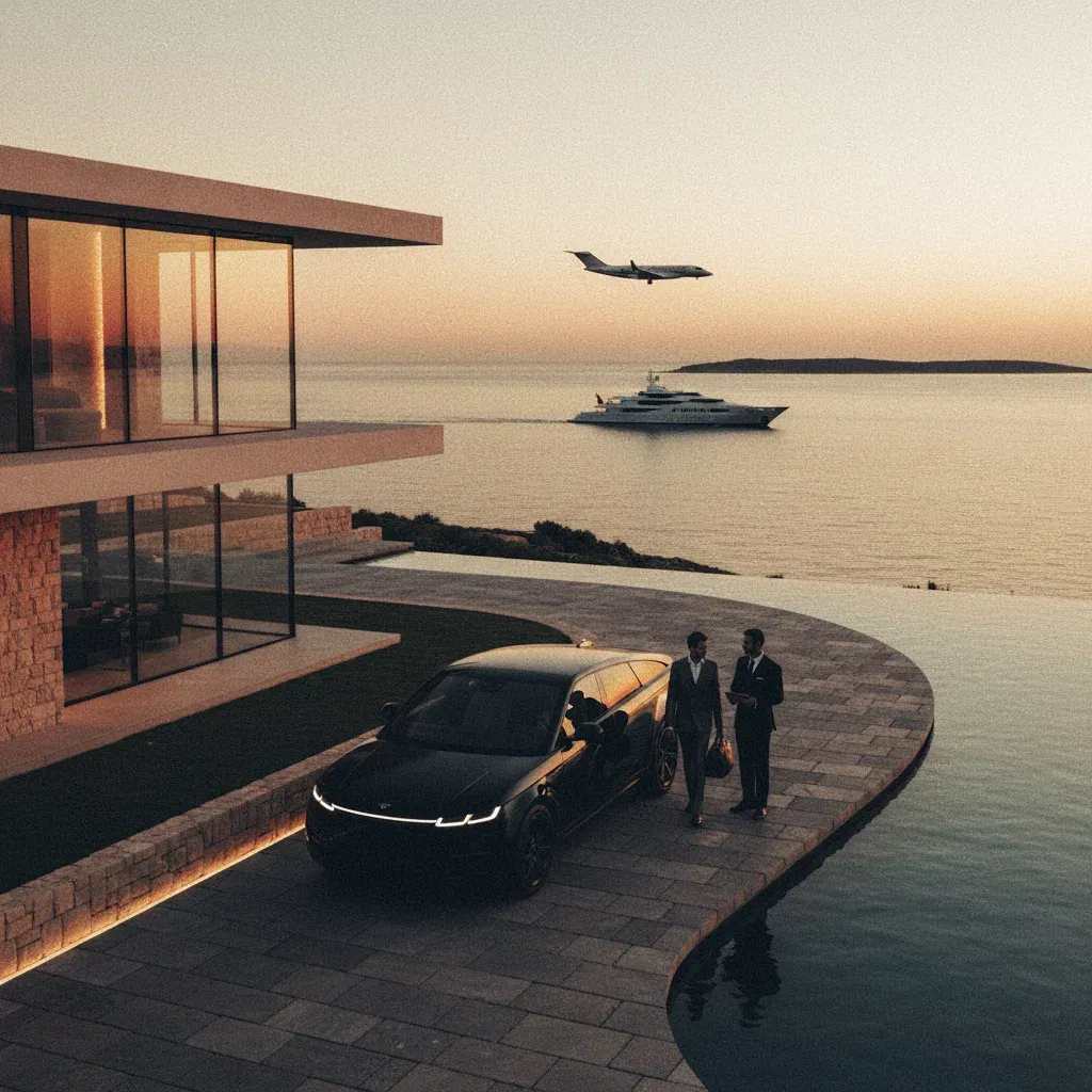 Interior of a private jet