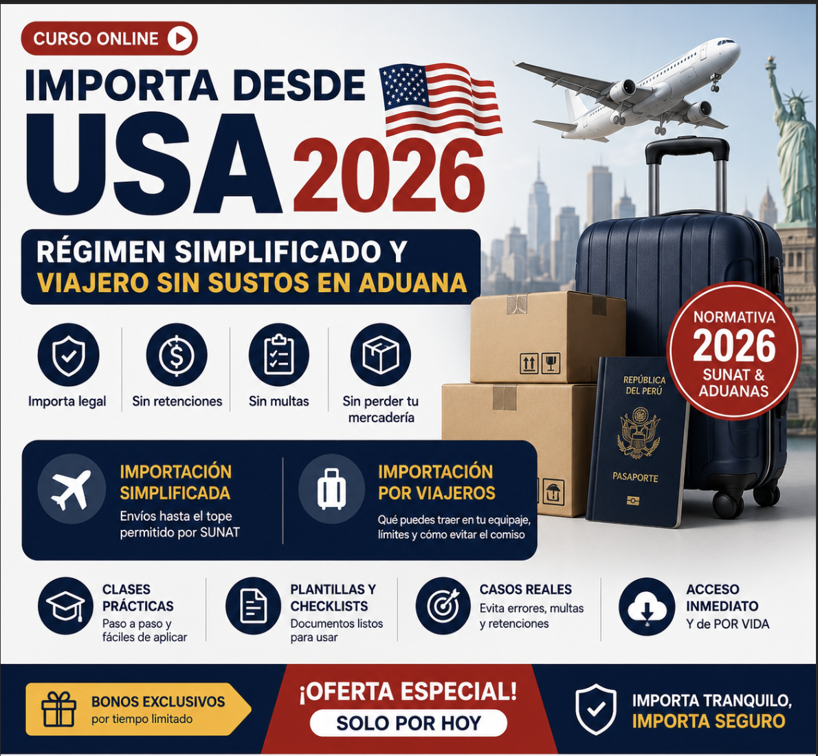 Importaciones desde USA 2026: Simplificada y Viajero" · "USA 2026: Importa Legal, Importa Tranquilo