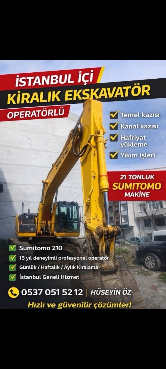 İstanbul Kiralık Sumitomo SH210 21 Ton Ekskavatör Operatörlü görseli