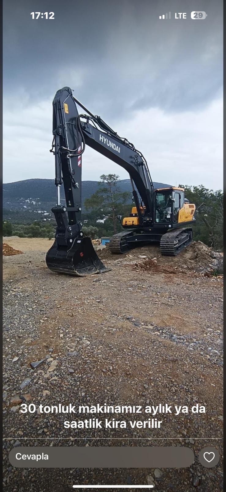 Hyundai 30 Ton Paletli Ekskavatör Operatör Dahil Muğla ve Çevresinde Kiralık görseli