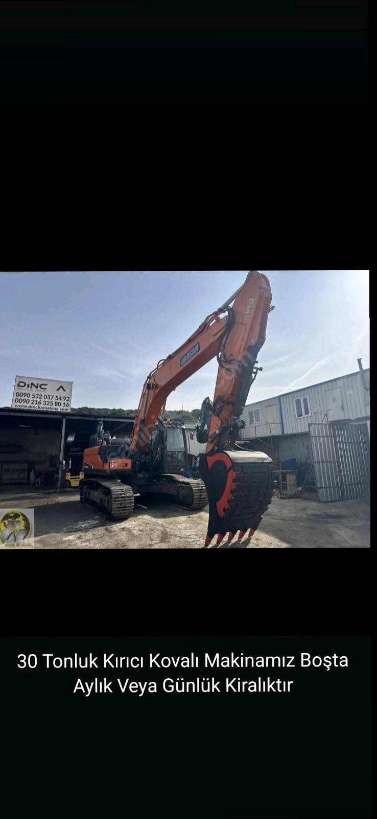 2015 model doosan marka 30 tonluk kırıcılı kovalı makine görseli