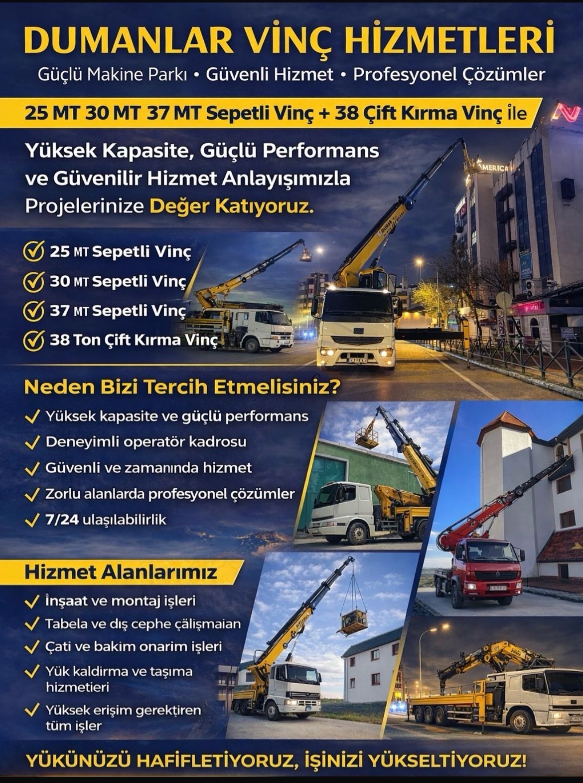 SEPETLİ VİNÇ TONAJLI VİNÇ TÜM EKİPMANLARIMIZ MEVCUTTUR görseli