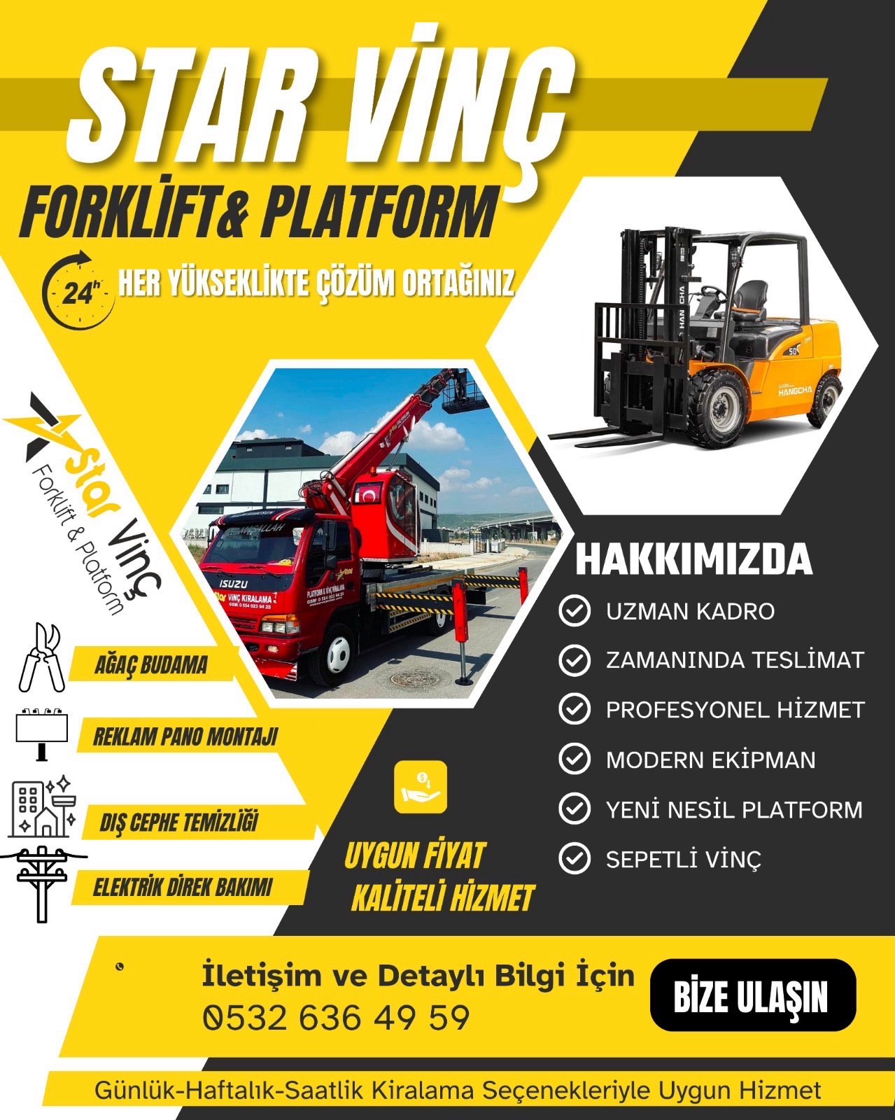  26 metre sepetli vinç platform görseli