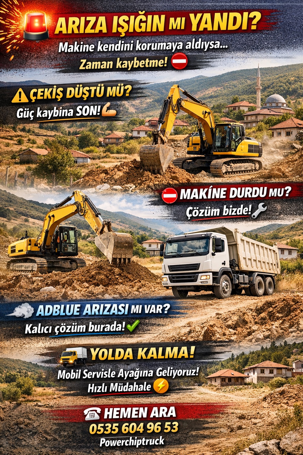 TÜM İŞ MAKİNELERİ ADBLUE DPF EGR ARİZA ÇÖZĞMLERİ görseli
