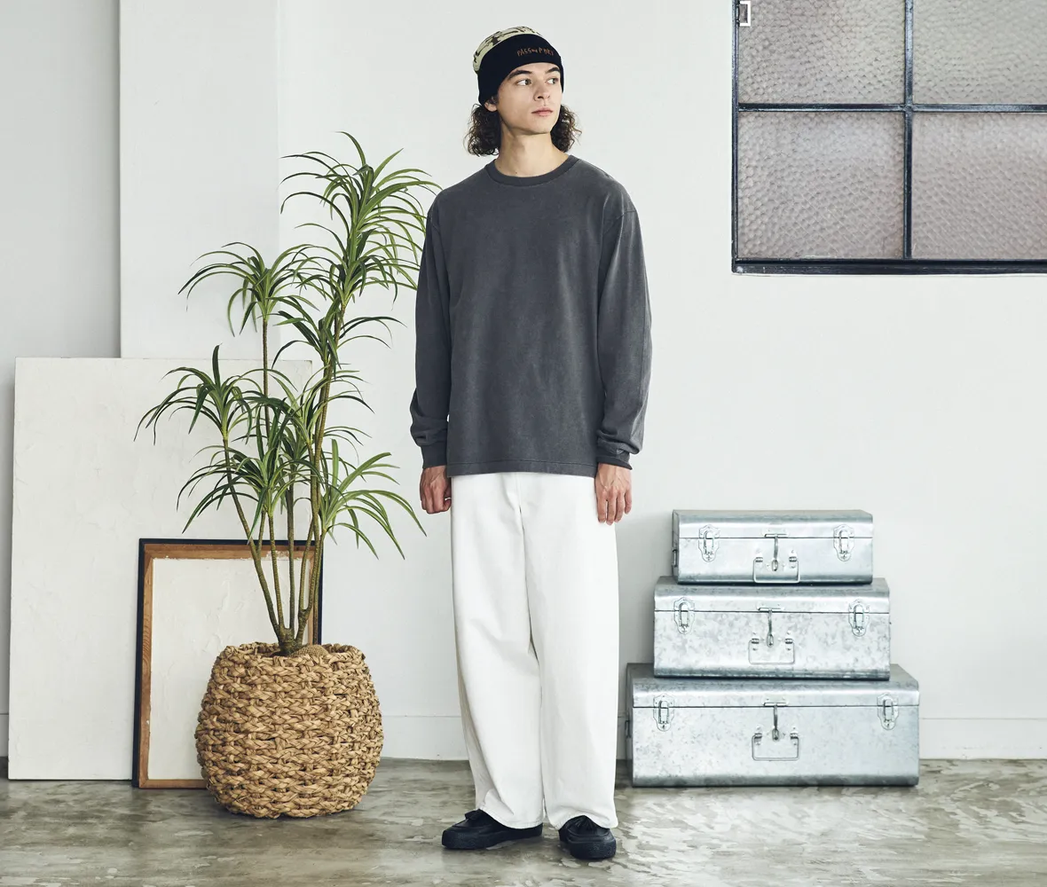 6.2オンス オープンエンド フェードウォッシュ ロングスリーブ Tシャツ（2.1インチリブ）