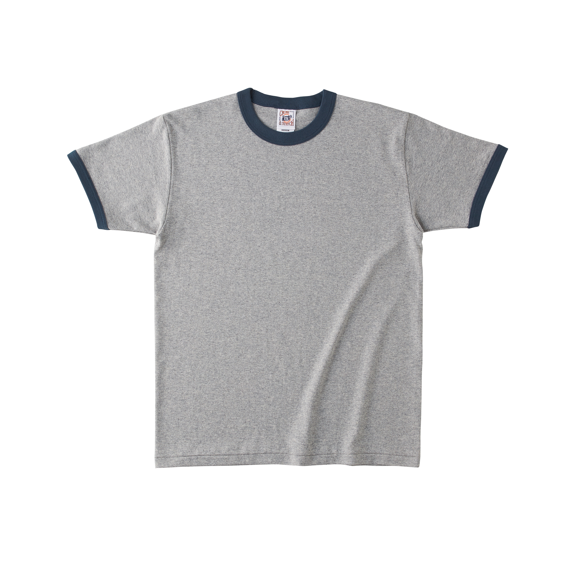 MAD TOMMY【STITCHED】 ヘザーグレー×デニム ホワイト embroidery