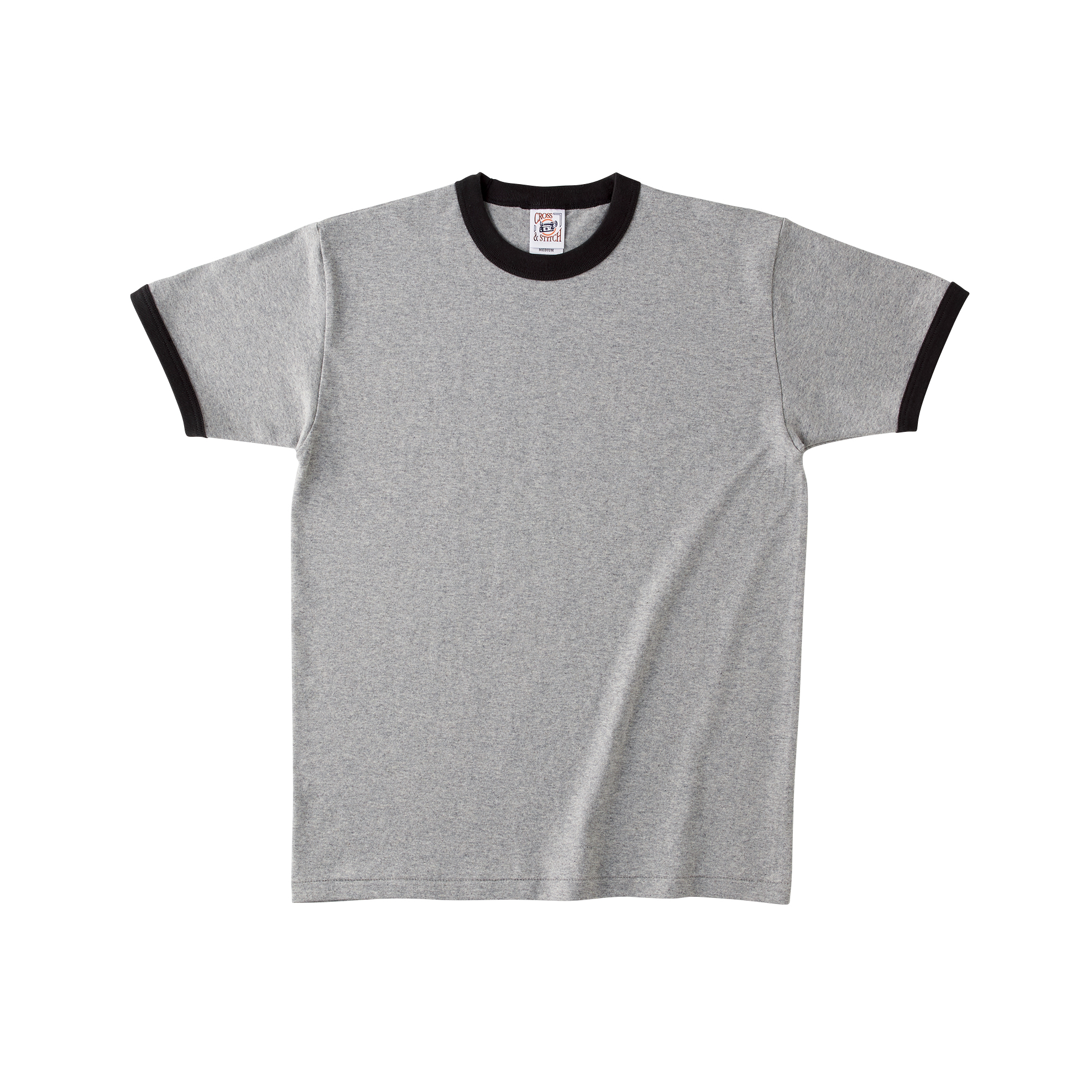 MAD TOMMY【STITCHED】 ヘザーグレー×スミクロ ホワイト embroidery