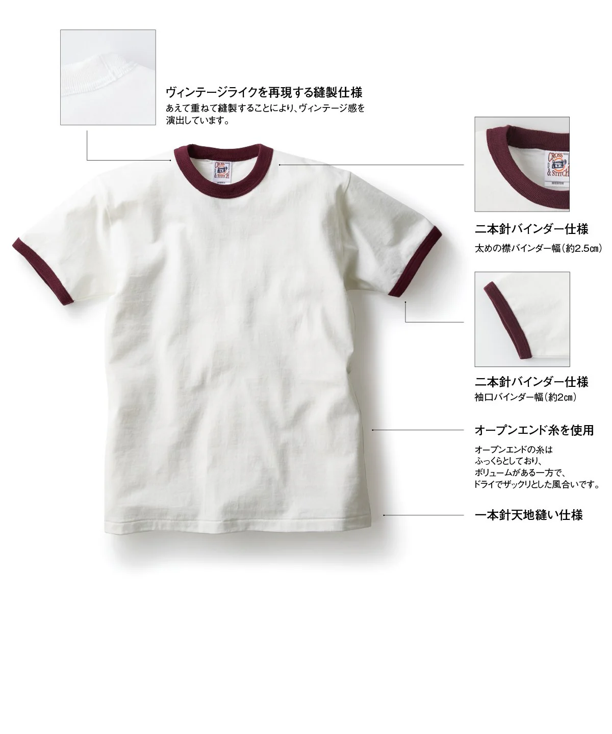 MAD TOMMY【STITCHED】 ホワイト embroidery