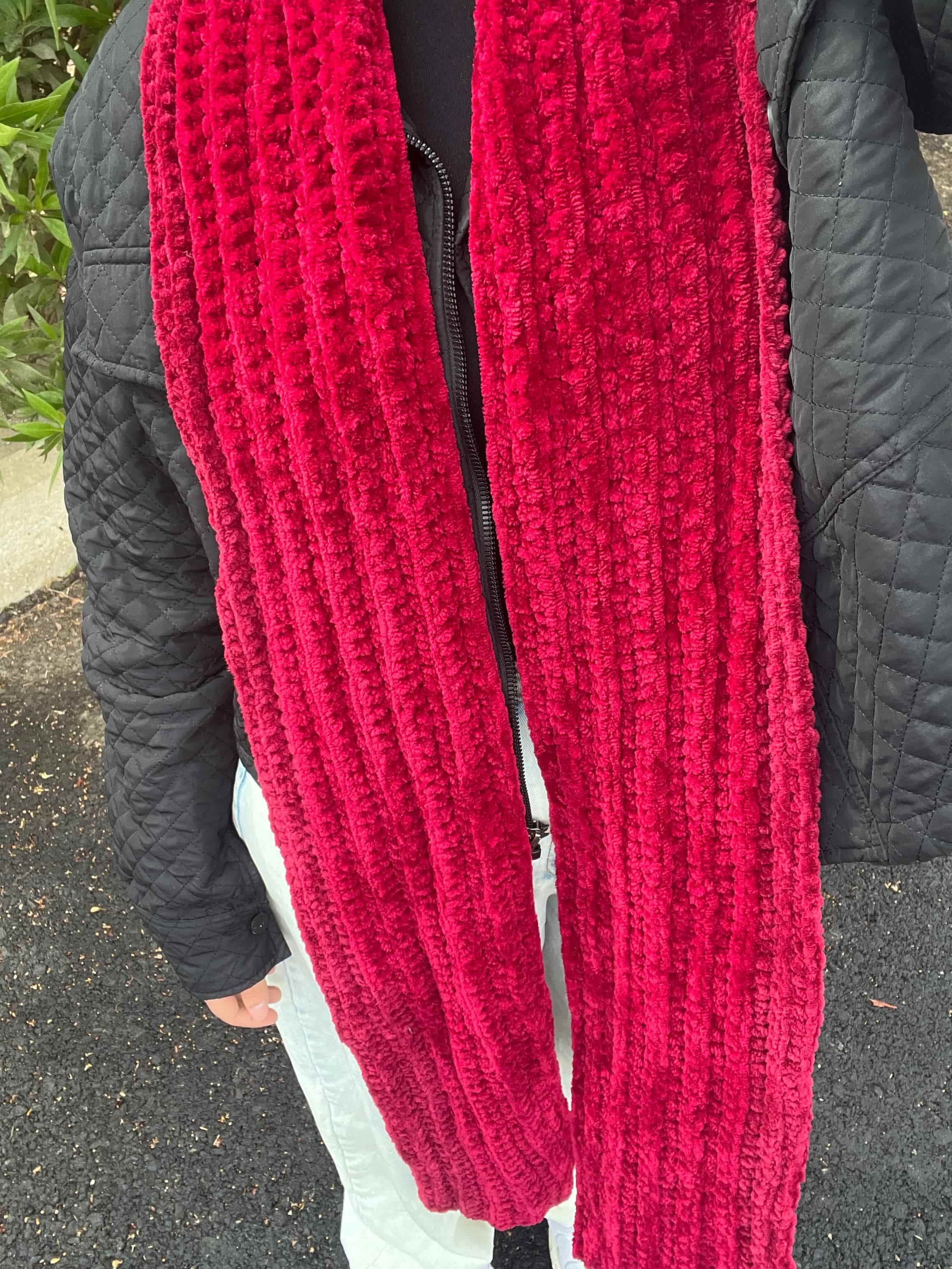 burgundy soft scarf