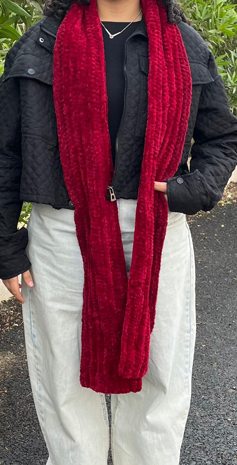 burgundy soft scarf