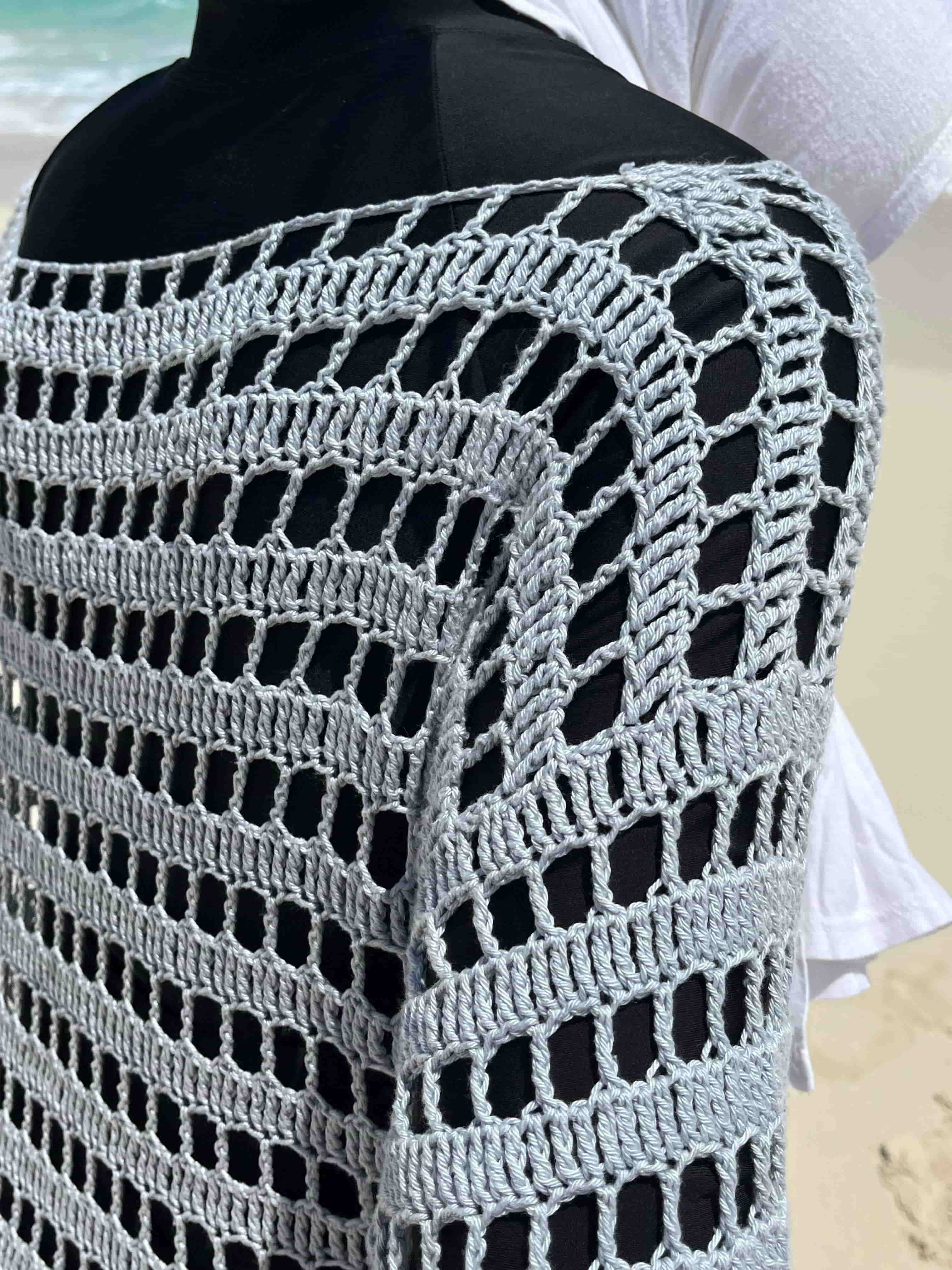 off shoulder mesh top 