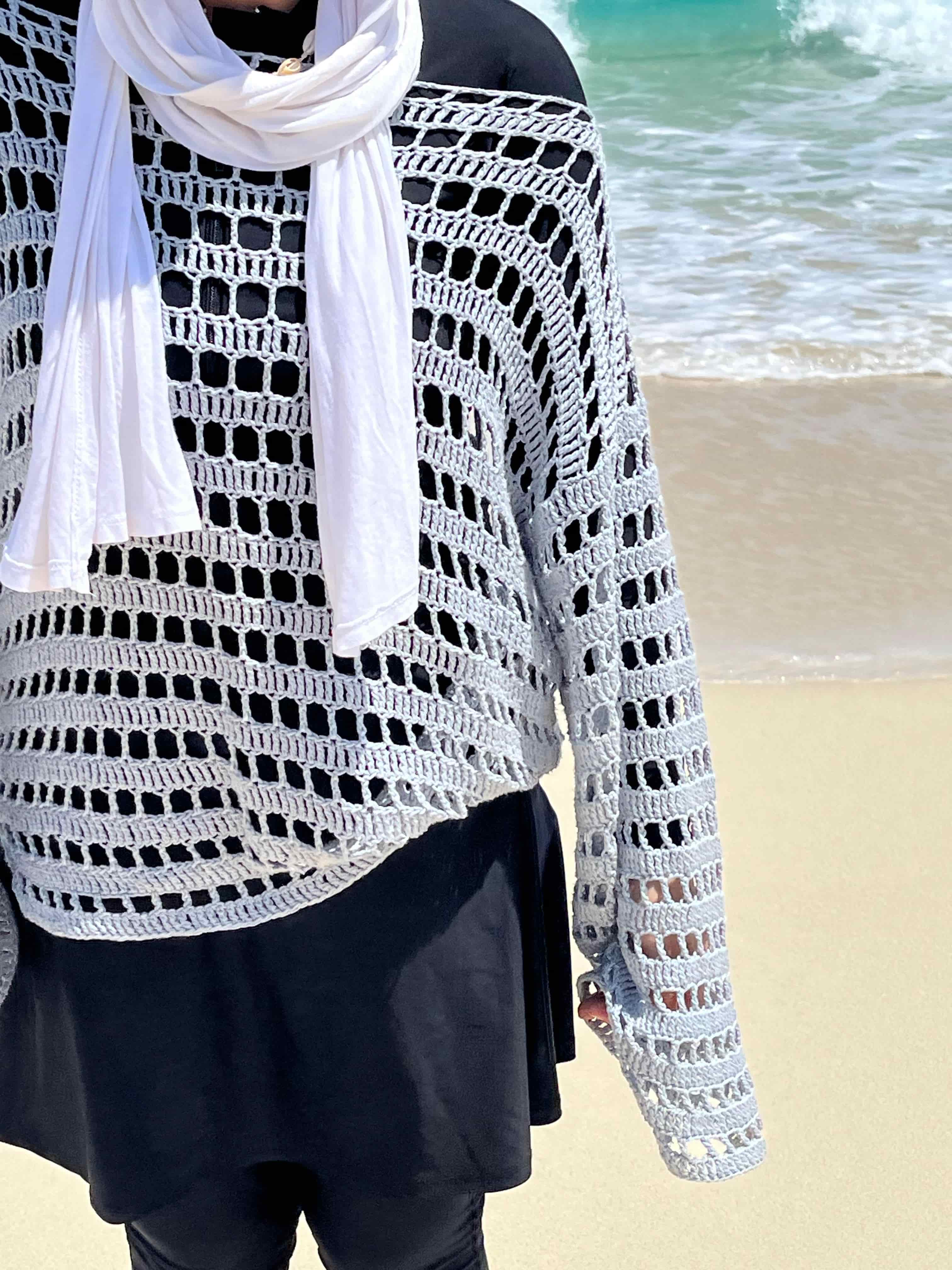 off shoulder mesh top 