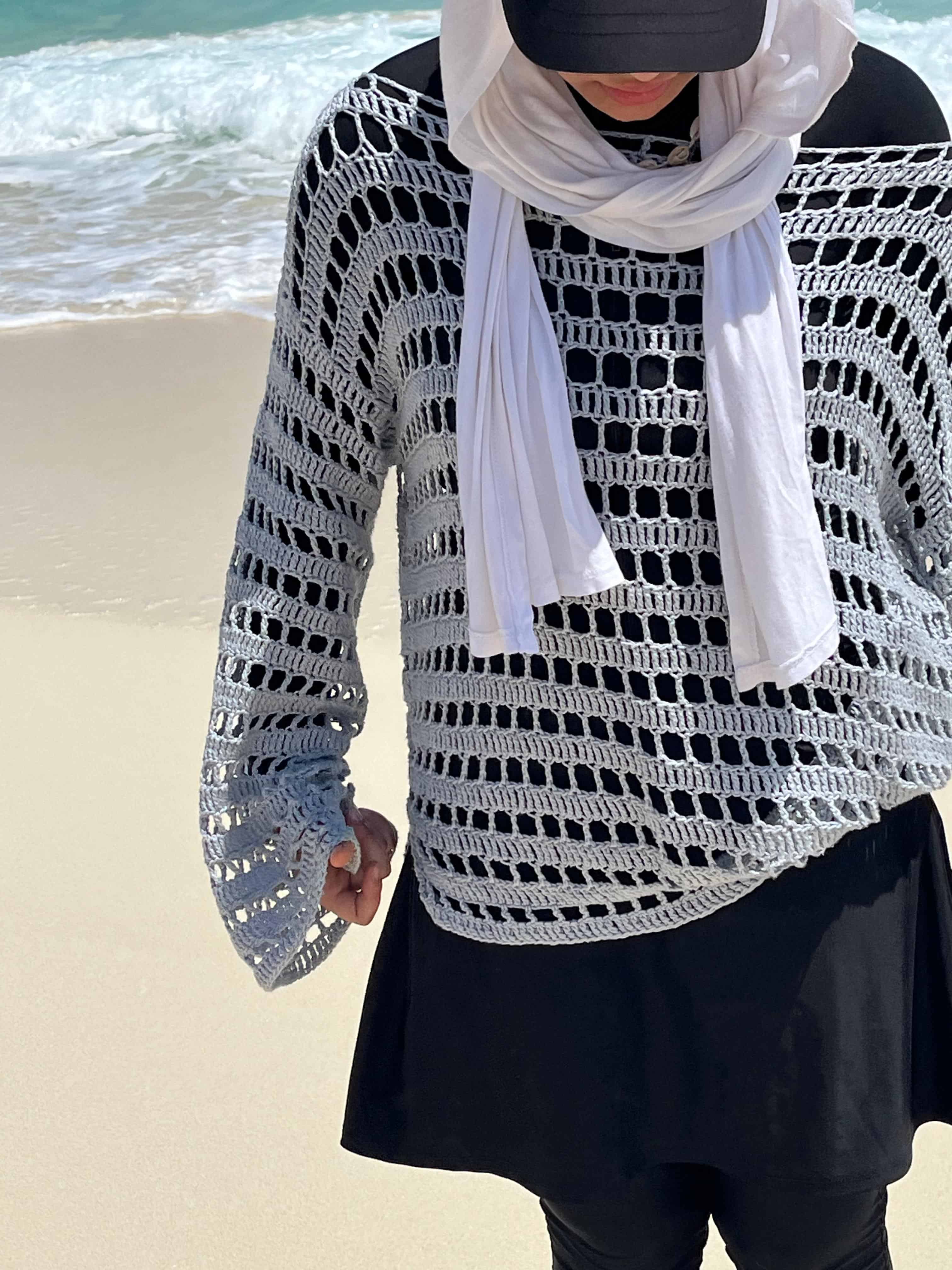 off shoulder mesh top 