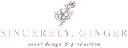 Sincerely, Ginger Weddings & Events logo
