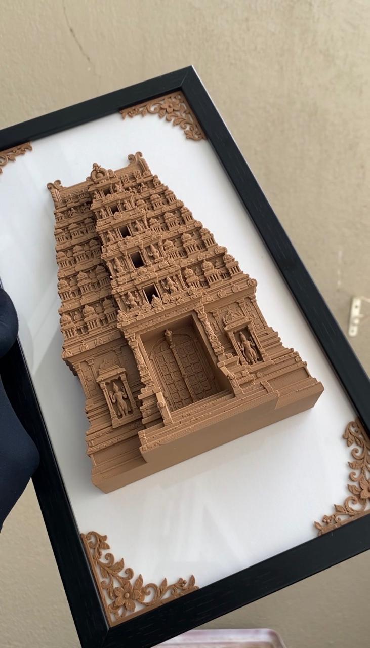 Heritage Temple Frame – 3D Printed Wall Art