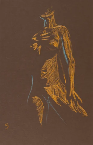 Seated figure, front view by Riley Adamson