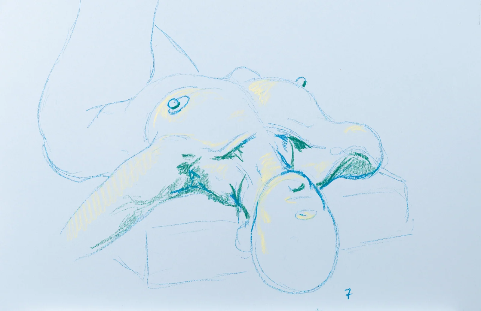Figure drawing, from-above view by Riley Adamson