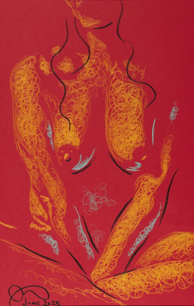 Seated figure, front view by Riley Adamson
