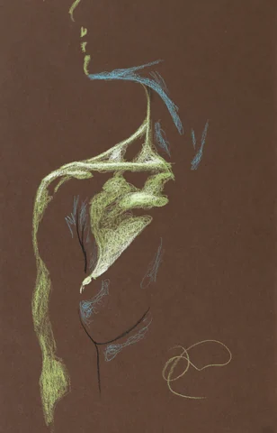Seated figure, front view by Riley Adamson