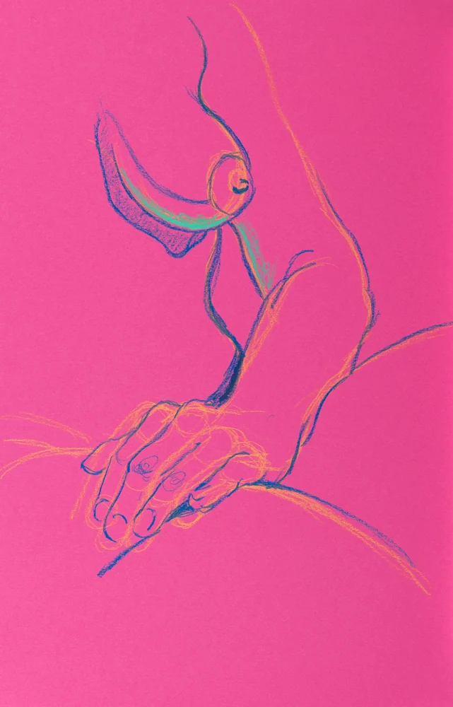 Seated figure, side view by Riley Adamson
