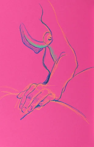 Seated figure, side view by Riley Adamson