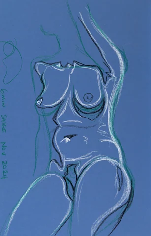 Seated figure, front view by Riley Adamson