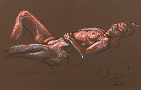 Lying-supine figure, side view by Riley Adamson