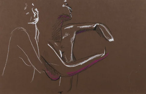 Seated figure, side view by Riley Adamson